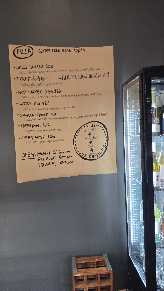 Menu, Nest Cinema Cafe Books