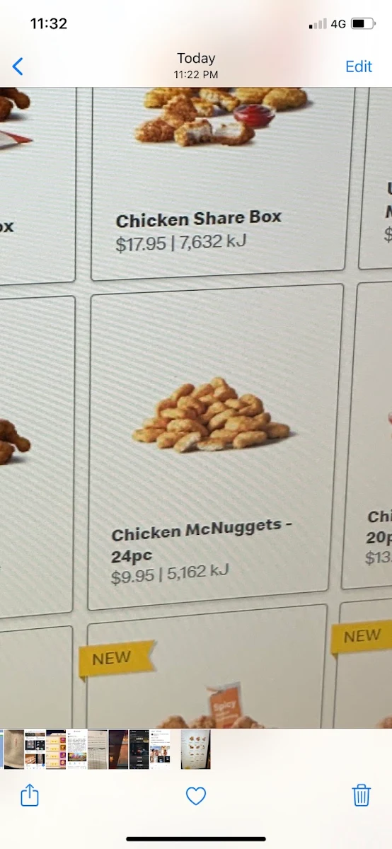 Menu, McDonald's West Richmond