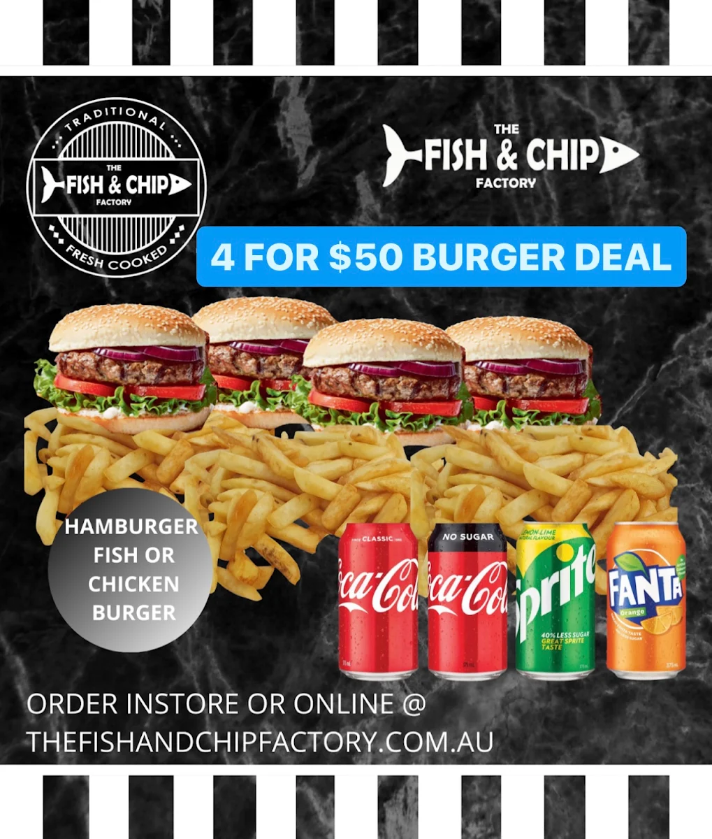 Menu, The Fish and Chip Factory