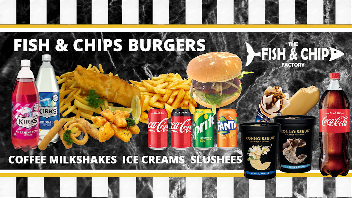 Menu, The Fish and Chip Factory