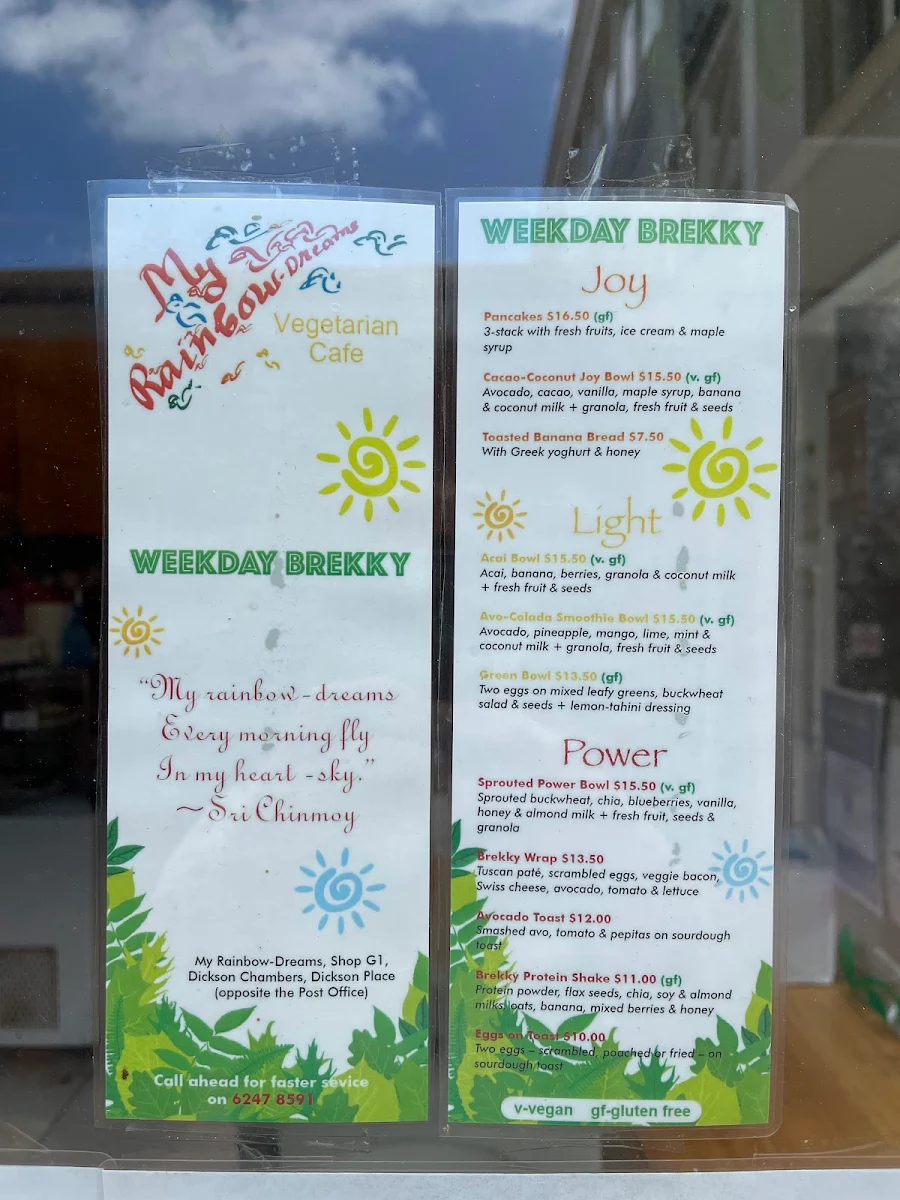 Menu, My Rainbow-Dreams.