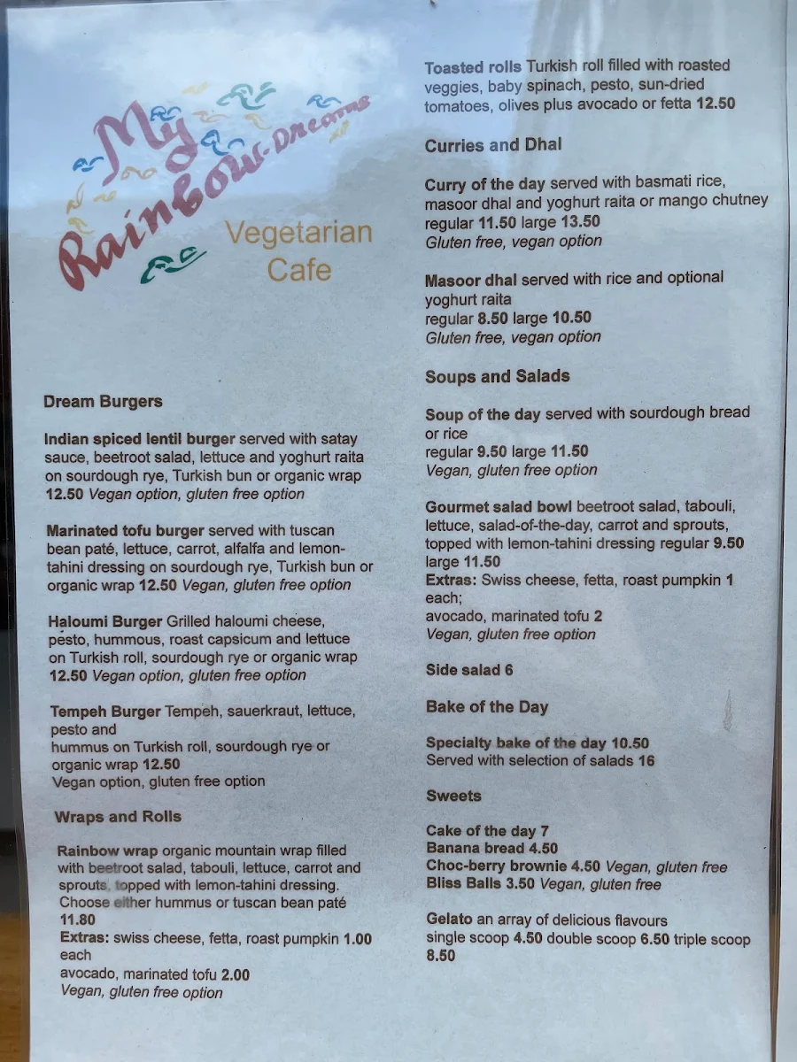 Menu, My Rainbow-Dreams.