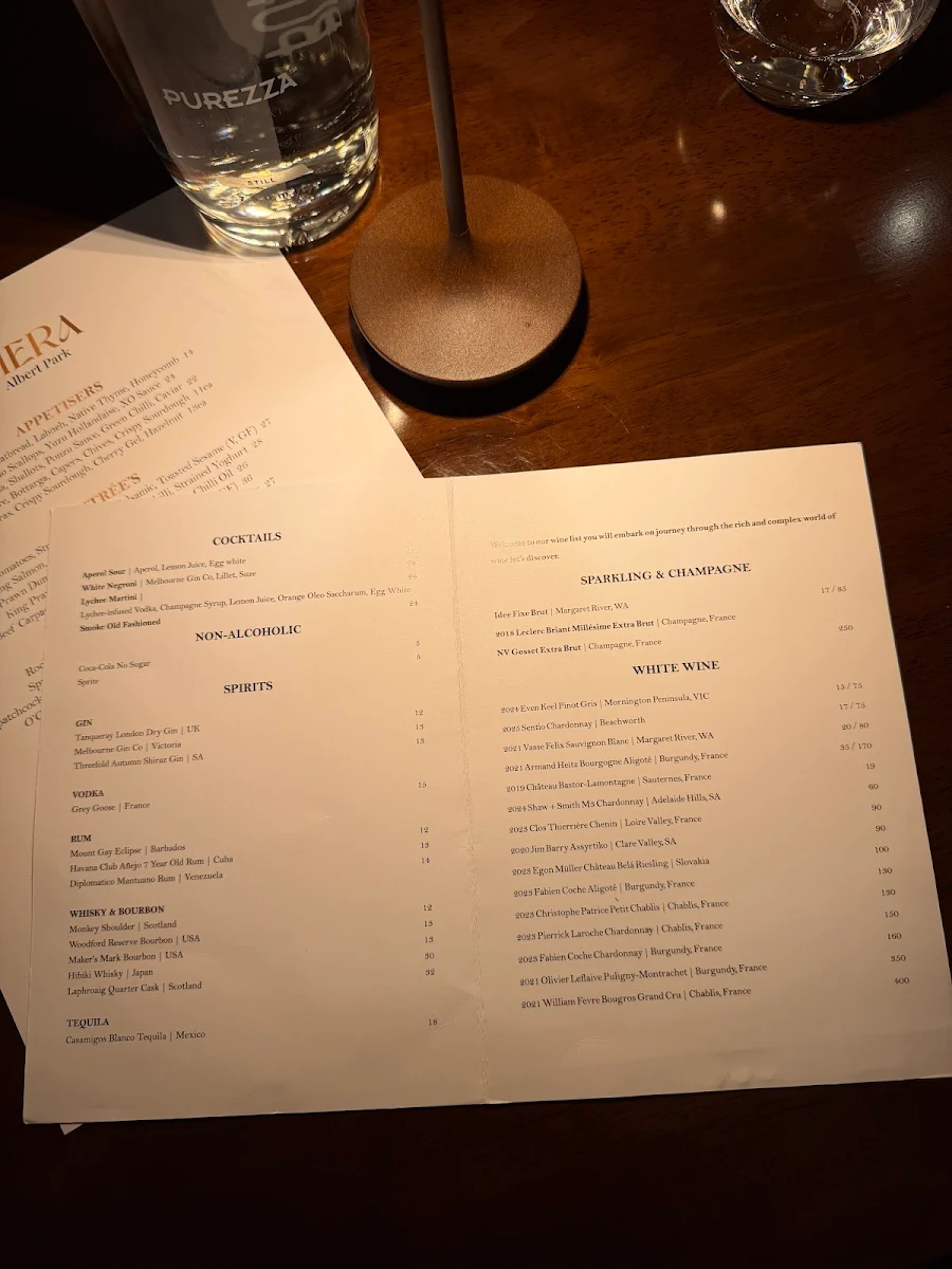 Menu, Mera Albert Park