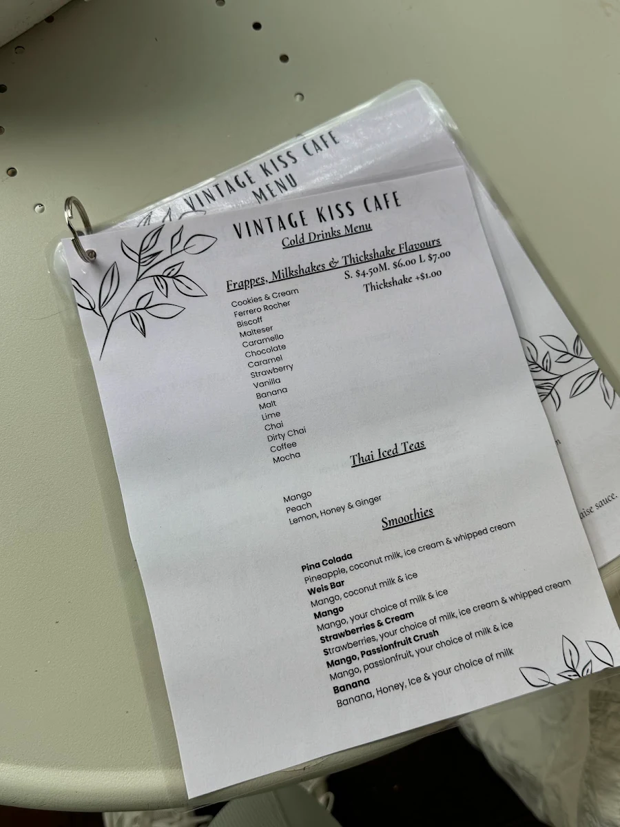 Menu, Vintage Kiss
