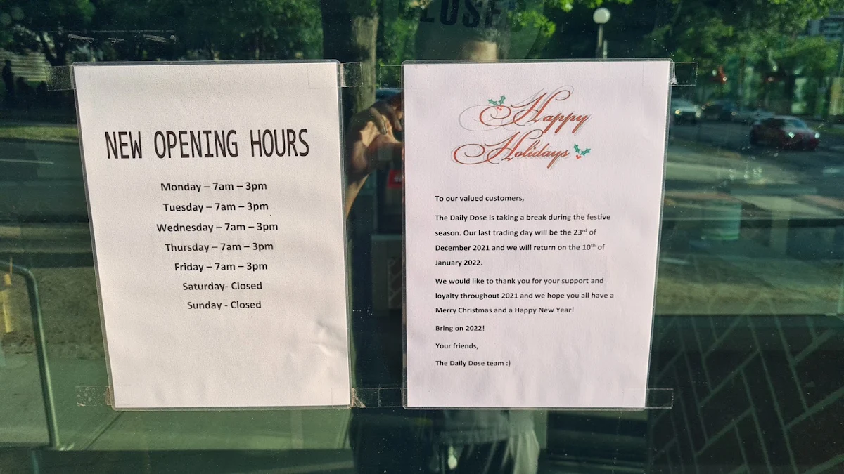 Menu, The Daily Dose Cafe
