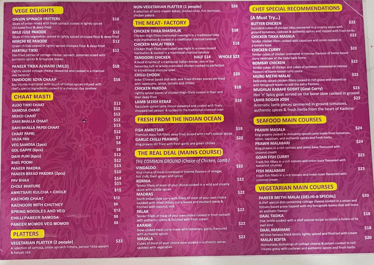 Menu, Delhi6 Sweets & Savouries - Indian Restaurant in Wanneroo