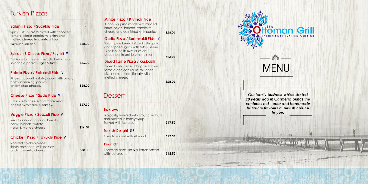 Menu, The Ottoman Grill