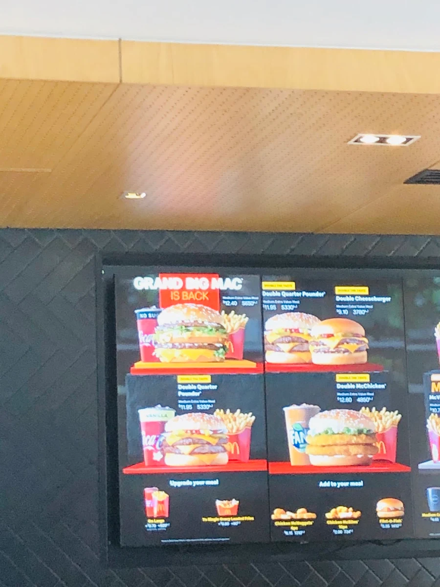 Menu, McDonald's Wentworthville