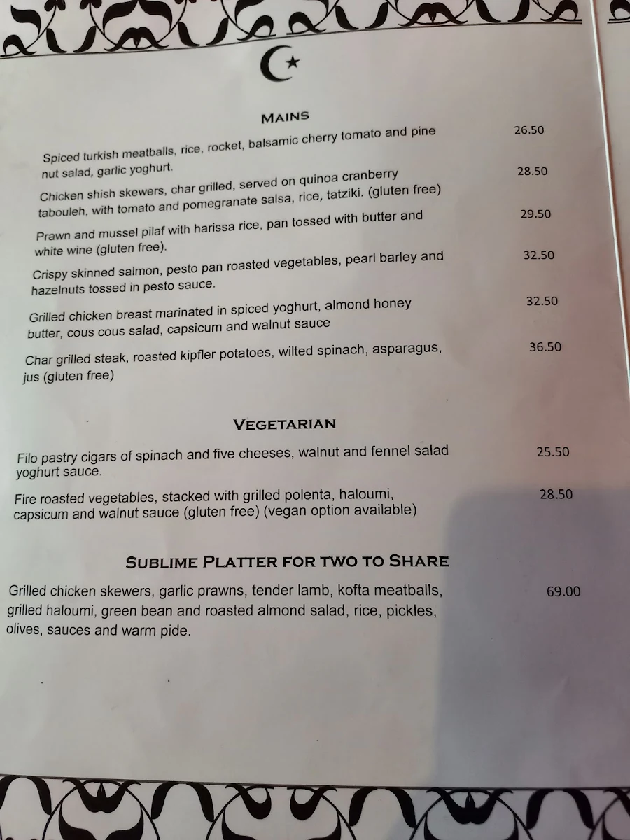 Menu, Caravanserai
