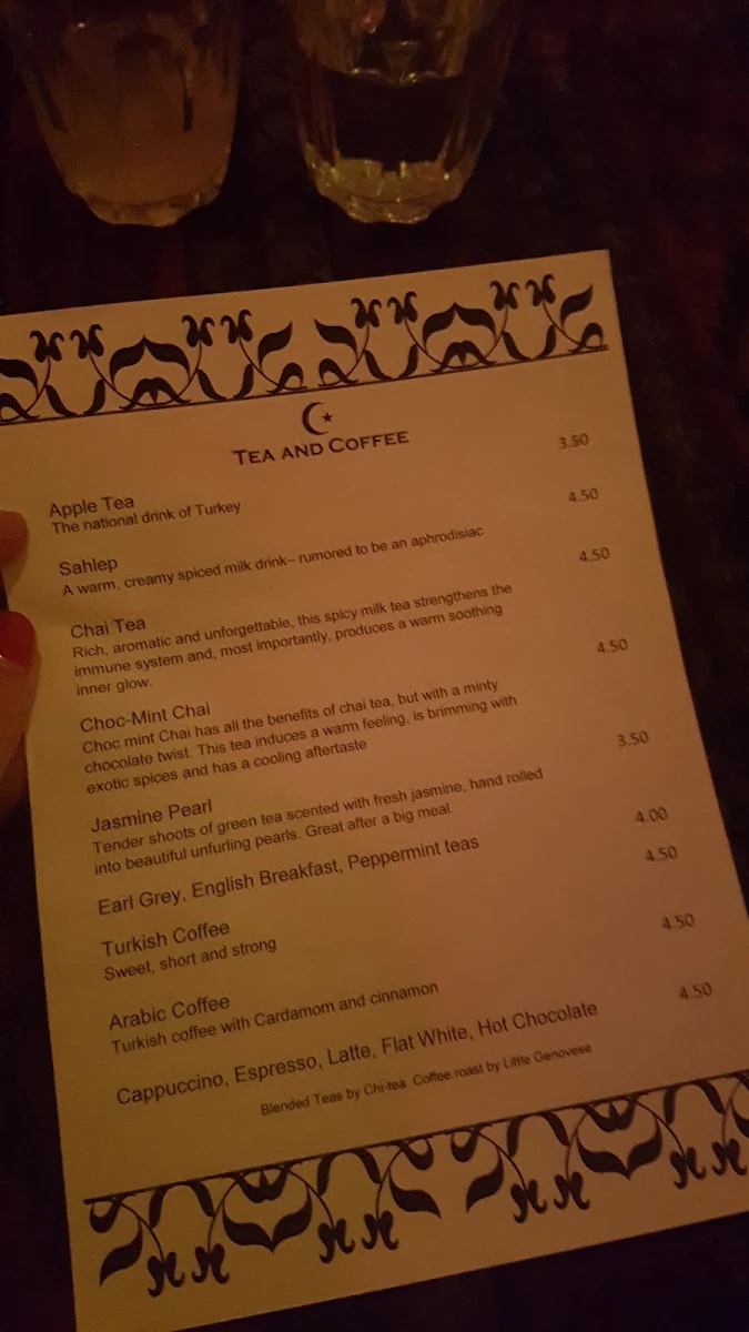 Menu, Caravanserai