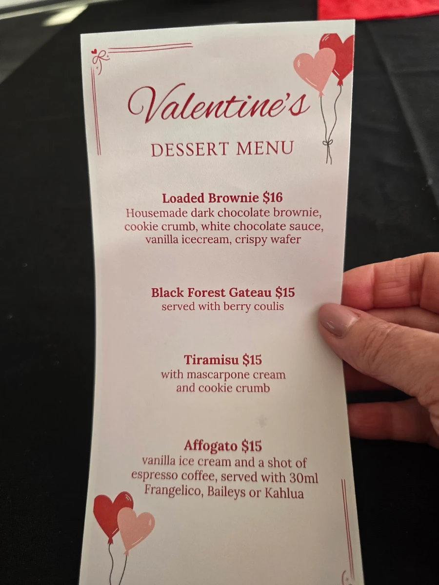 Menu, Dimples Restaurant and Function Centre