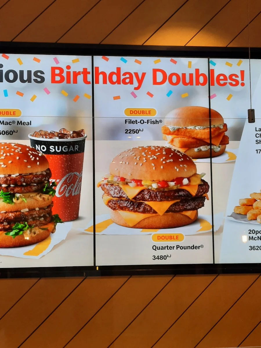 Menu, McDonald's Kellyville North
