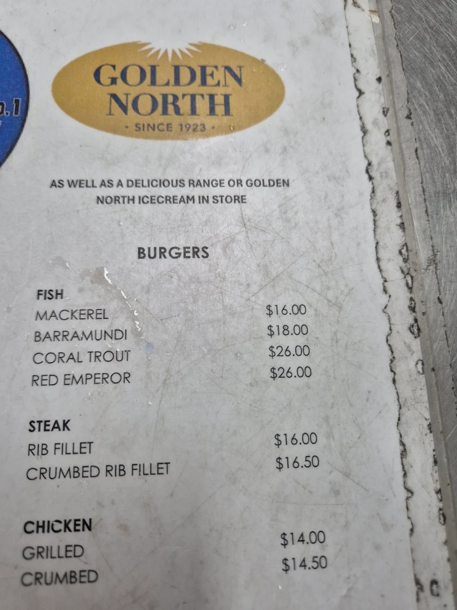 Menu, The Chippy No. 1