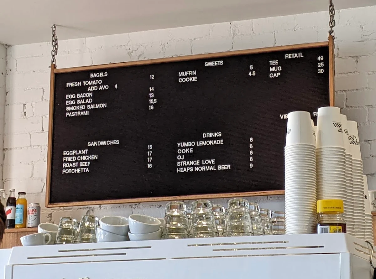 Menu, Whiplash Cafe