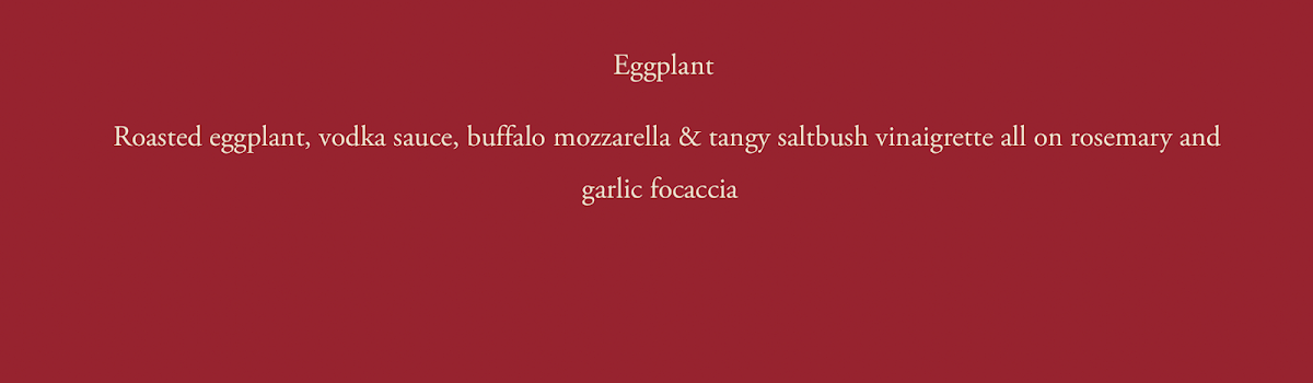 Menu, Whiplash Cafe