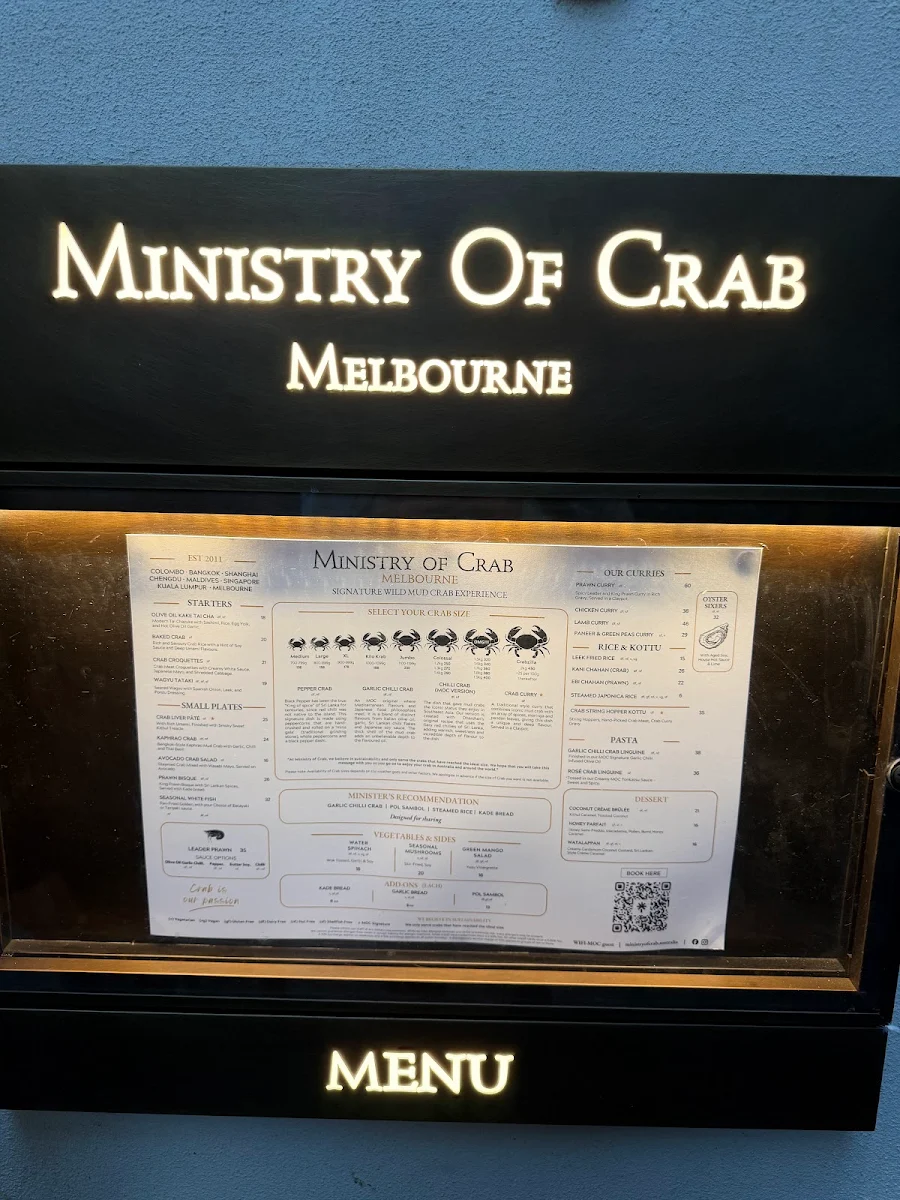 Menu, Ministry of Crab