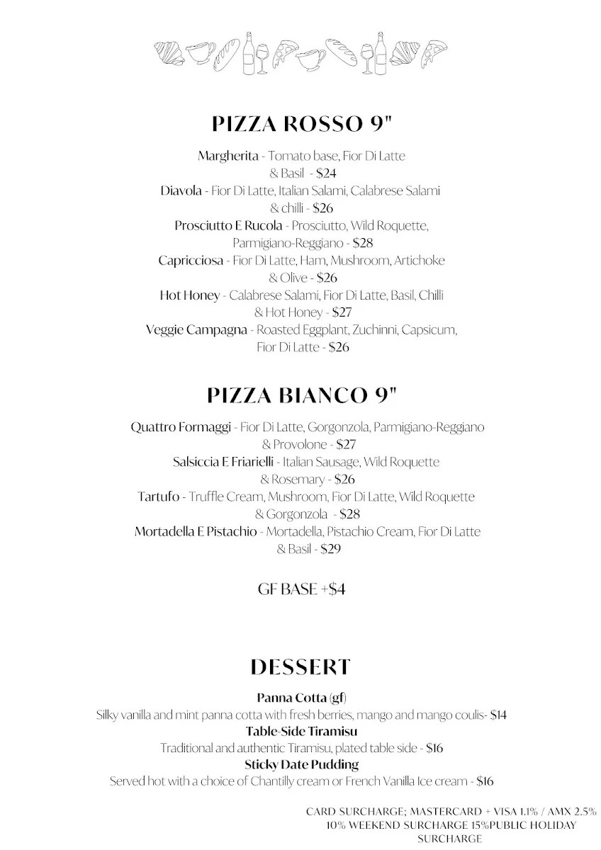 Menu, Lounge Room