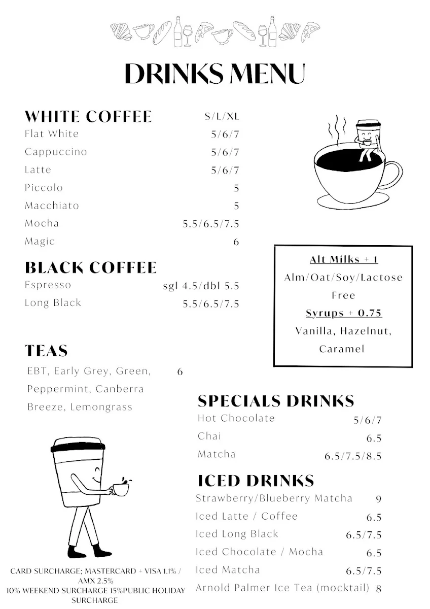 Menu, Lounge Room