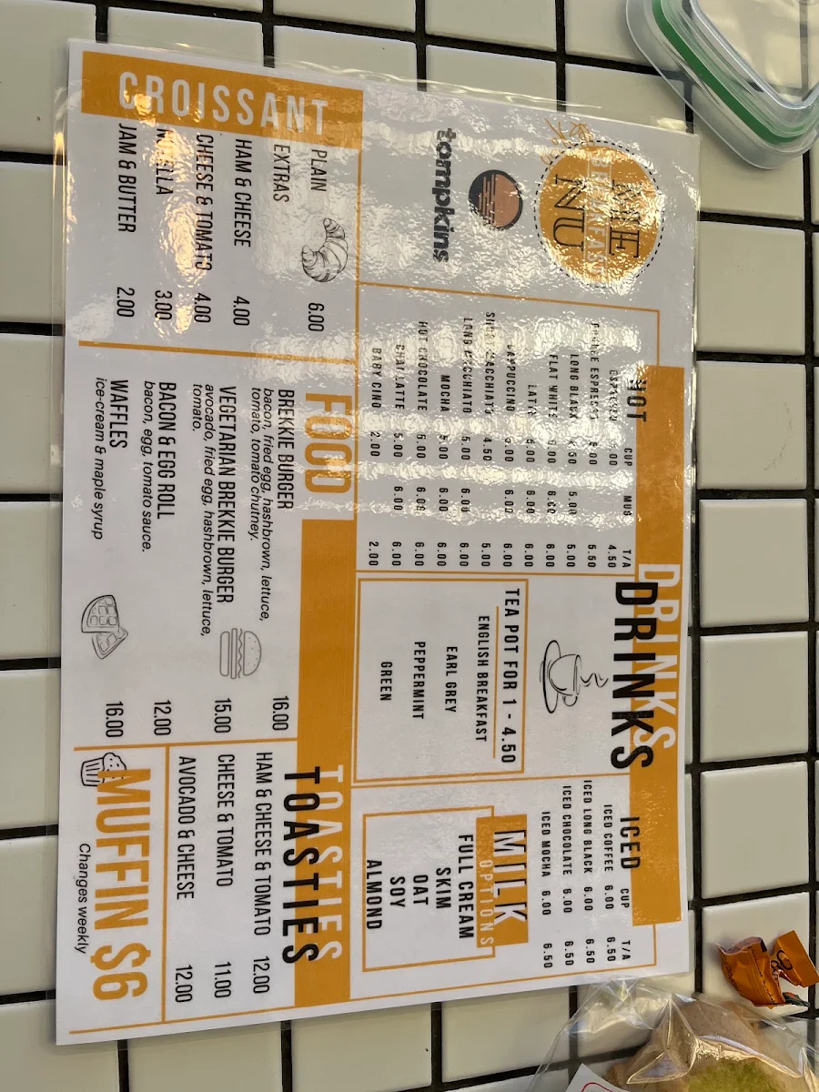 Menu, Tompkins