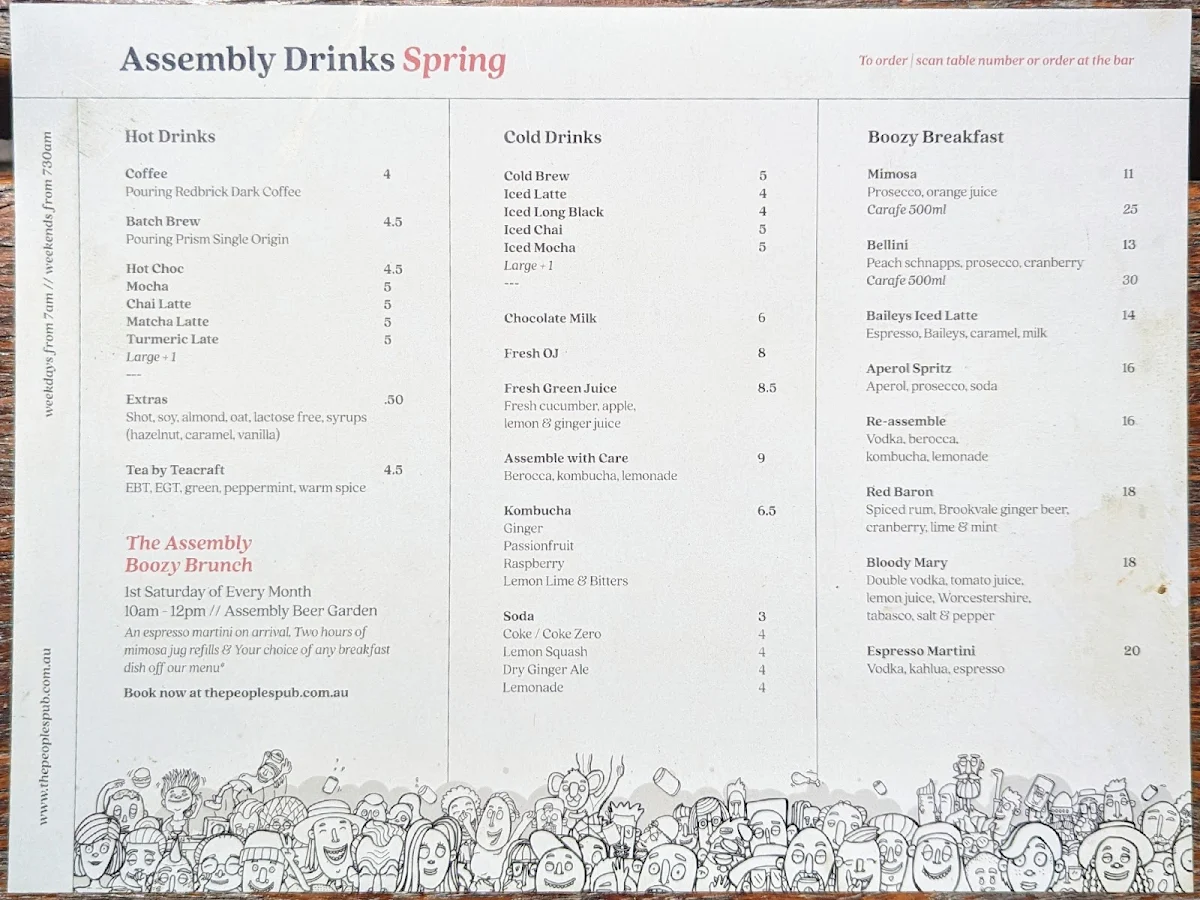 Menu, Assembly