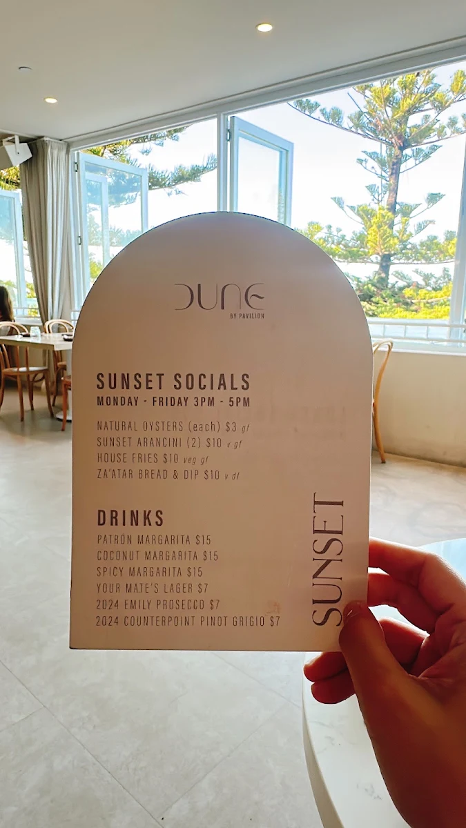 Menu, Pavilion Mooloolaba