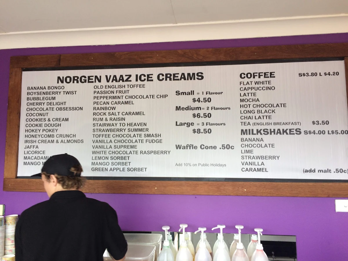 Menu, Black Box Pizza and Icecream
