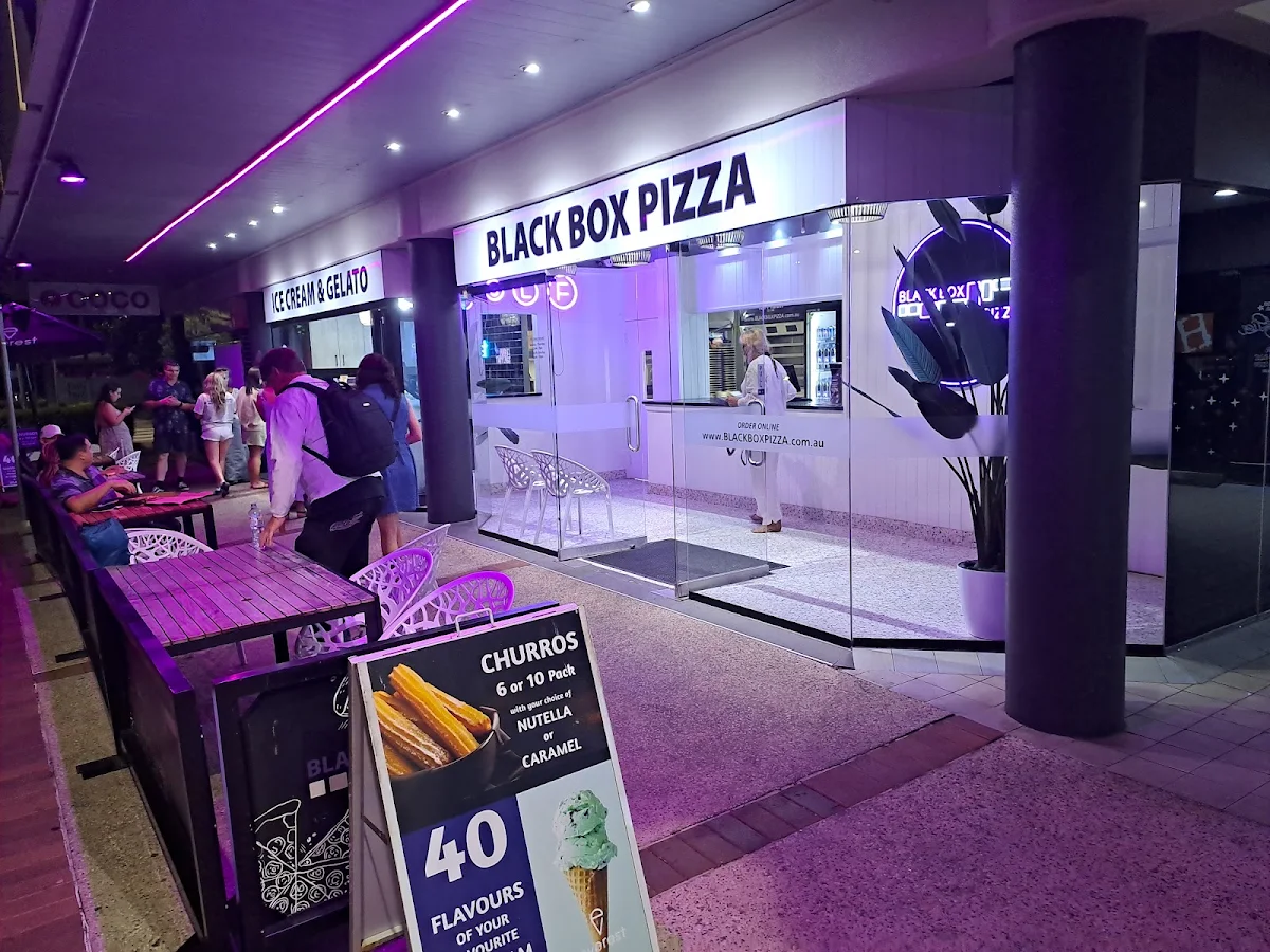 Menu, Black Box Pizza and Icecream