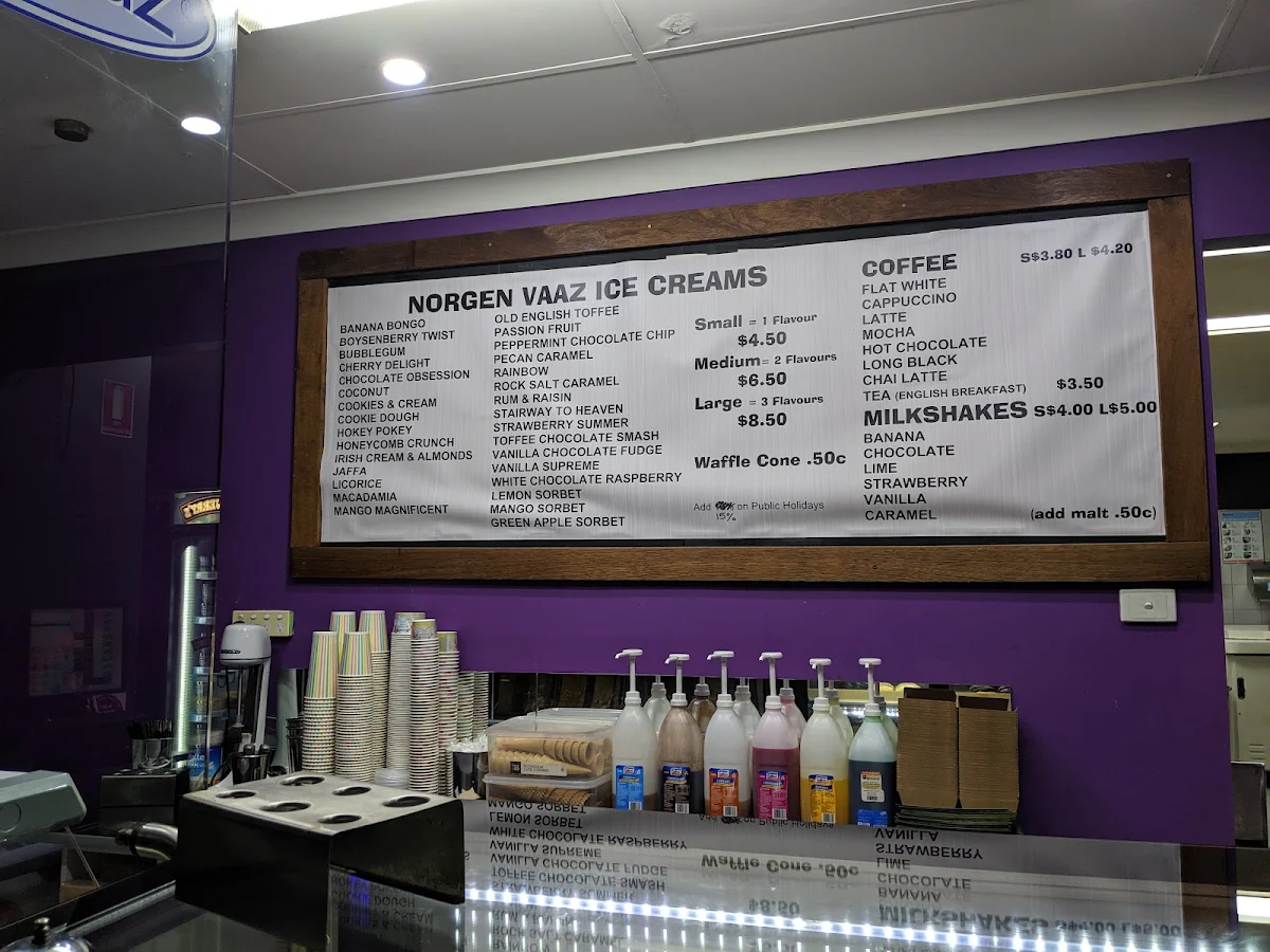 Menu, Black Box Pizza and Icecream