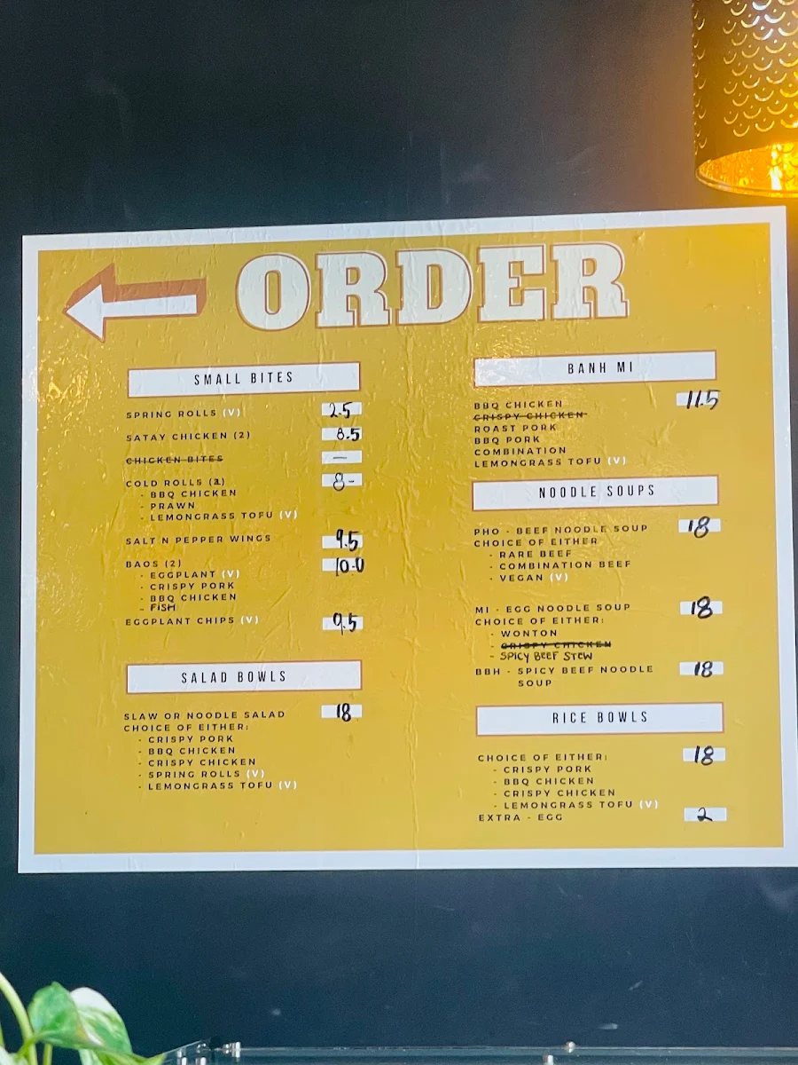 Menu, Sunflower Street Eats