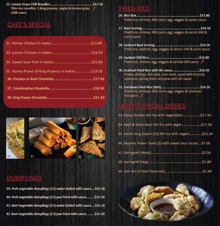 Menu, Wok On Clyde