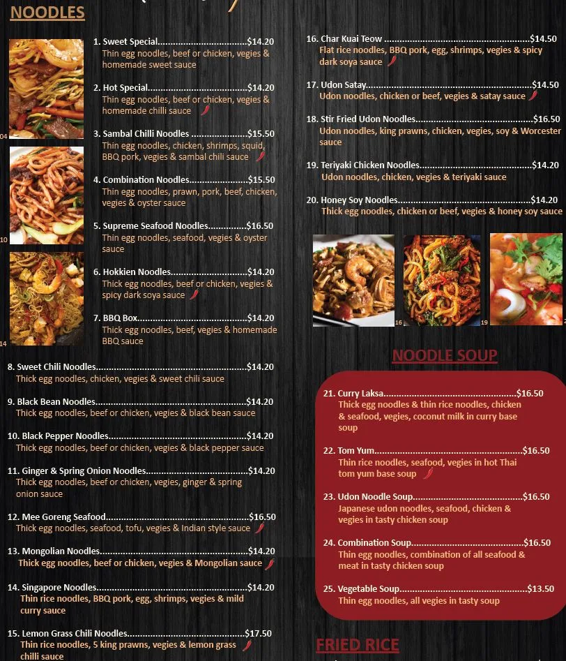 Menu, Wok On Clyde
