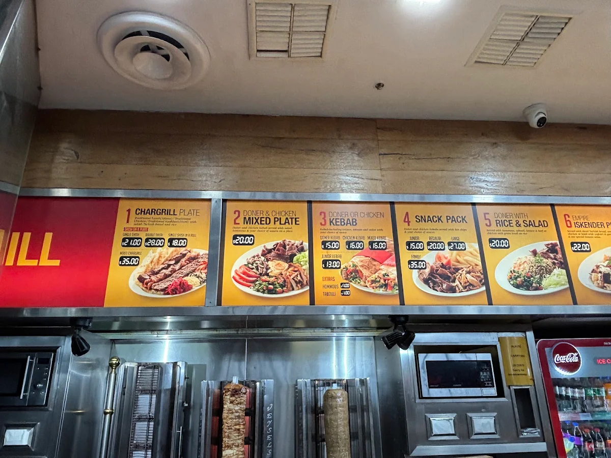Menu, Sahara Grill