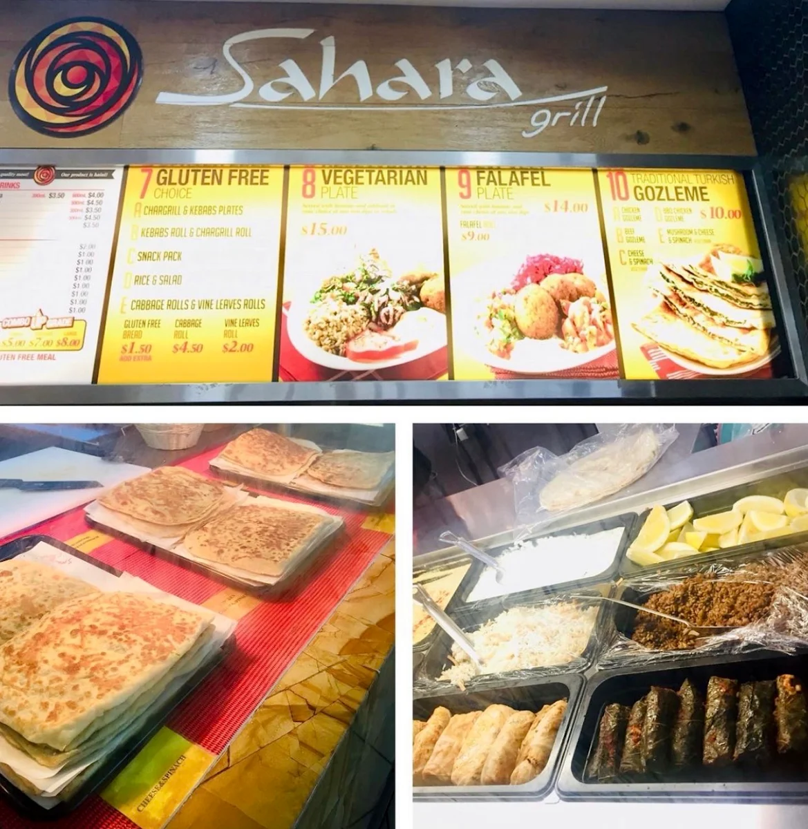 Menu, Sahara Grill