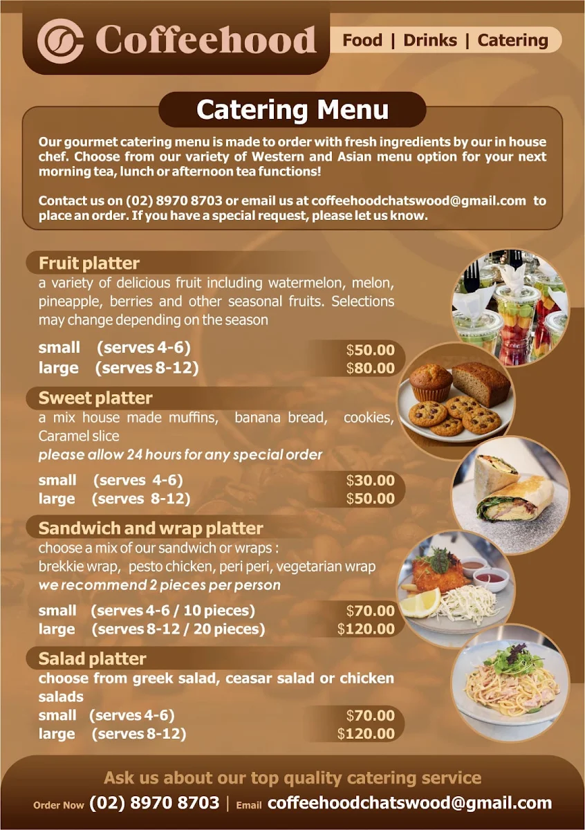 Menu, Coffeehood Cafe