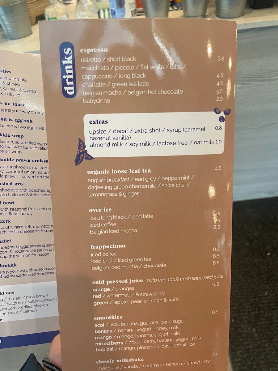 Menu, Coffeehood Cafe