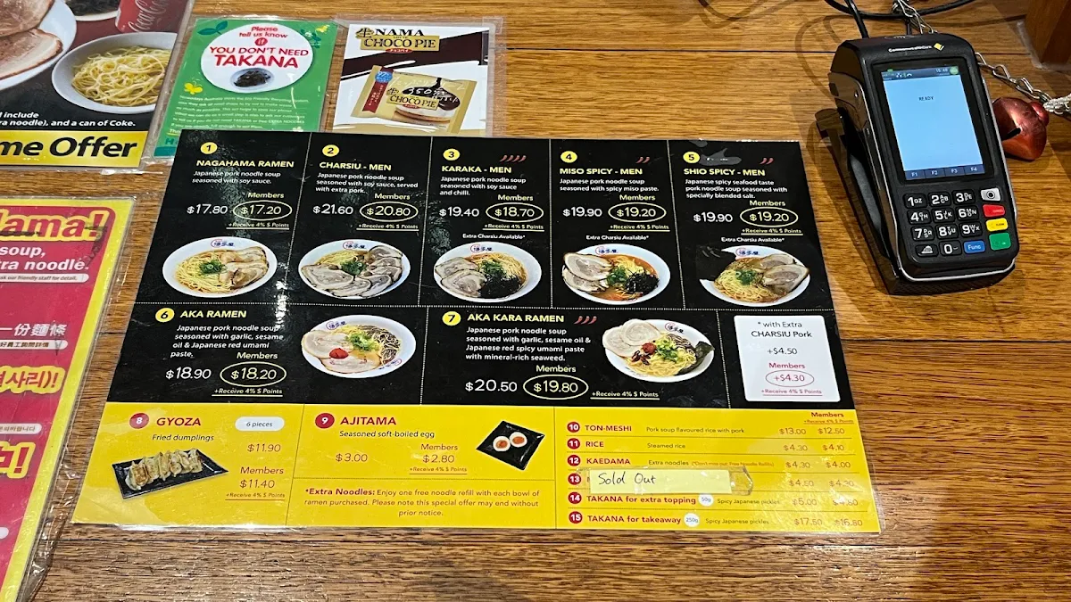Menu, Hakataya Ramen