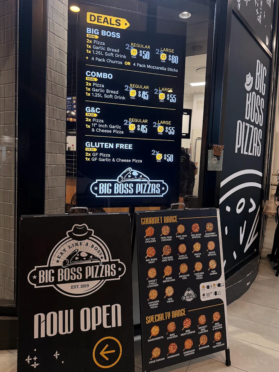 Menu, Big Boss Pizzas