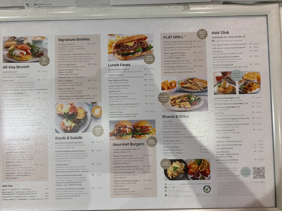 Menu, The Coffee Club Café - Macquarie Centre