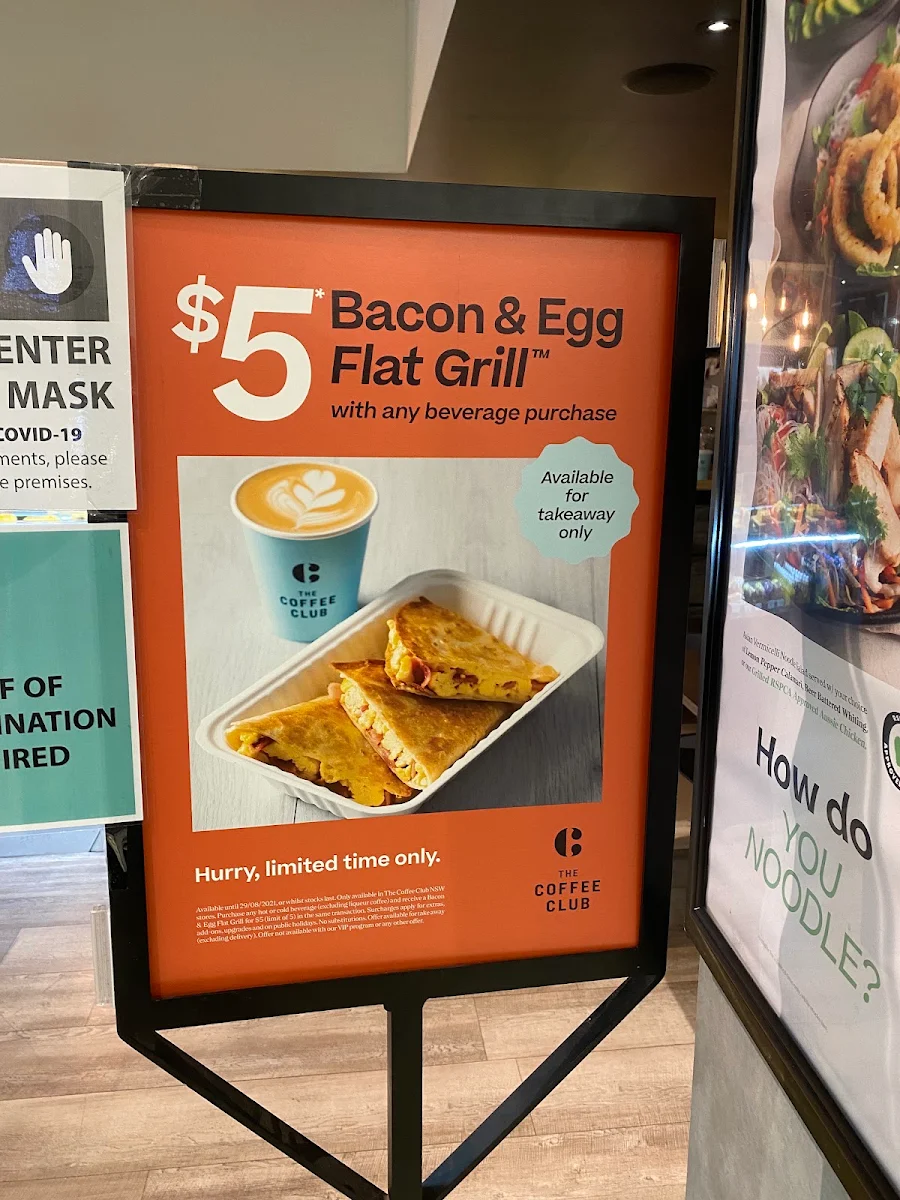 Menu, The Coffee Club Café - Macquarie Centre