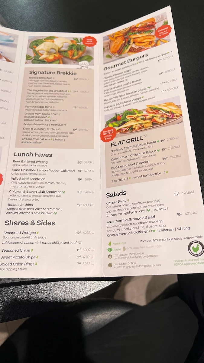 Menu, The Coffee Club Café - Macquarie Centre