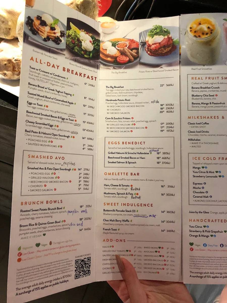Menu, The Coffee Club Café - Macquarie Centre