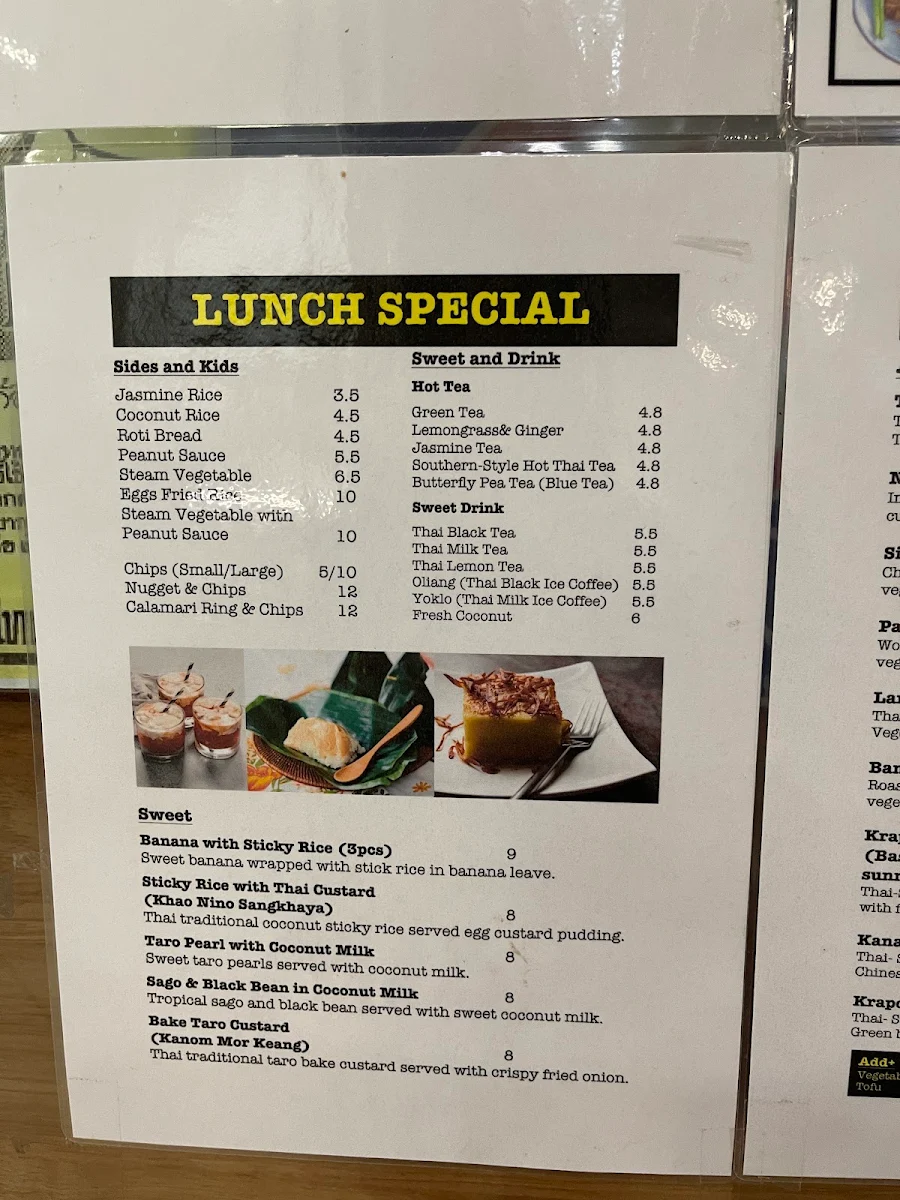 Menu, Siam Society