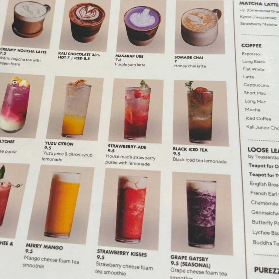 Menu, Cafe Yoka