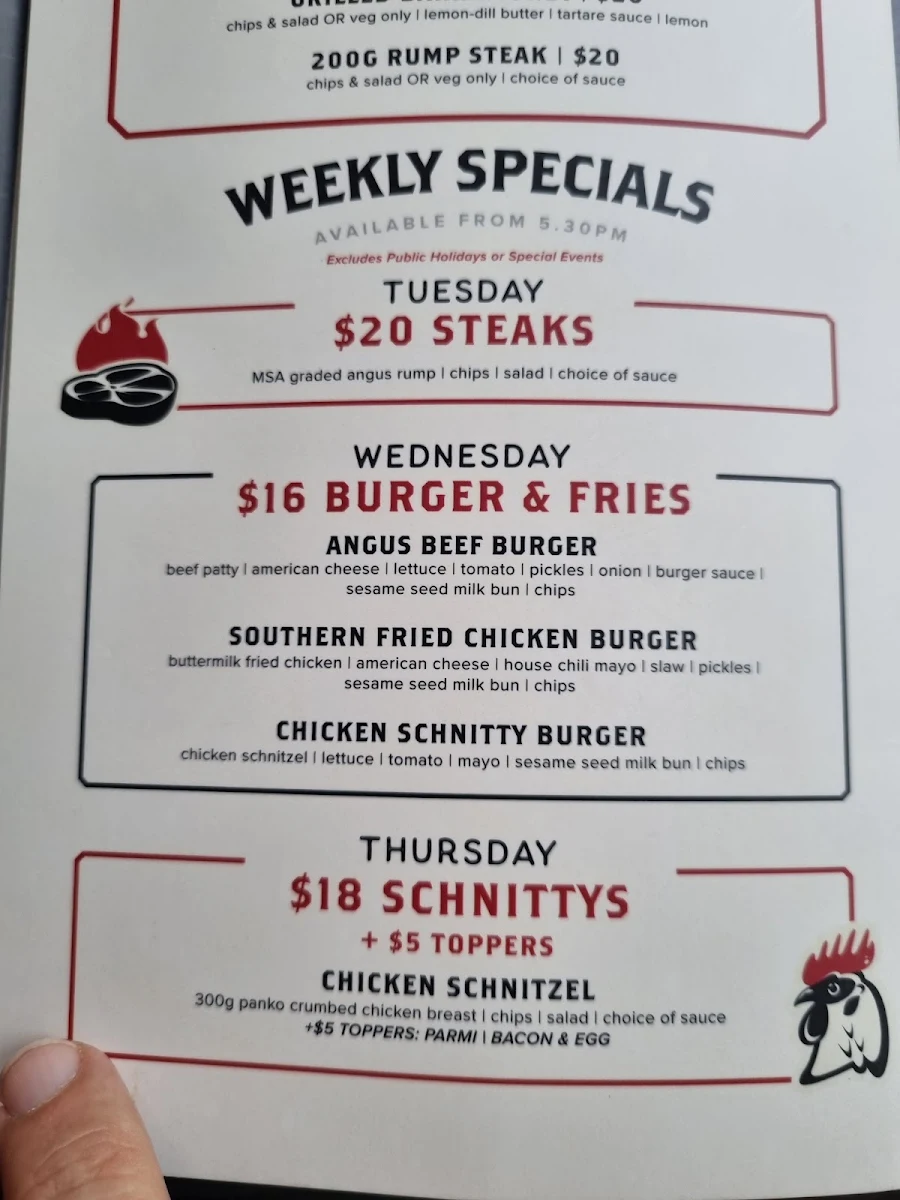 Menu, Red Cow Hotel