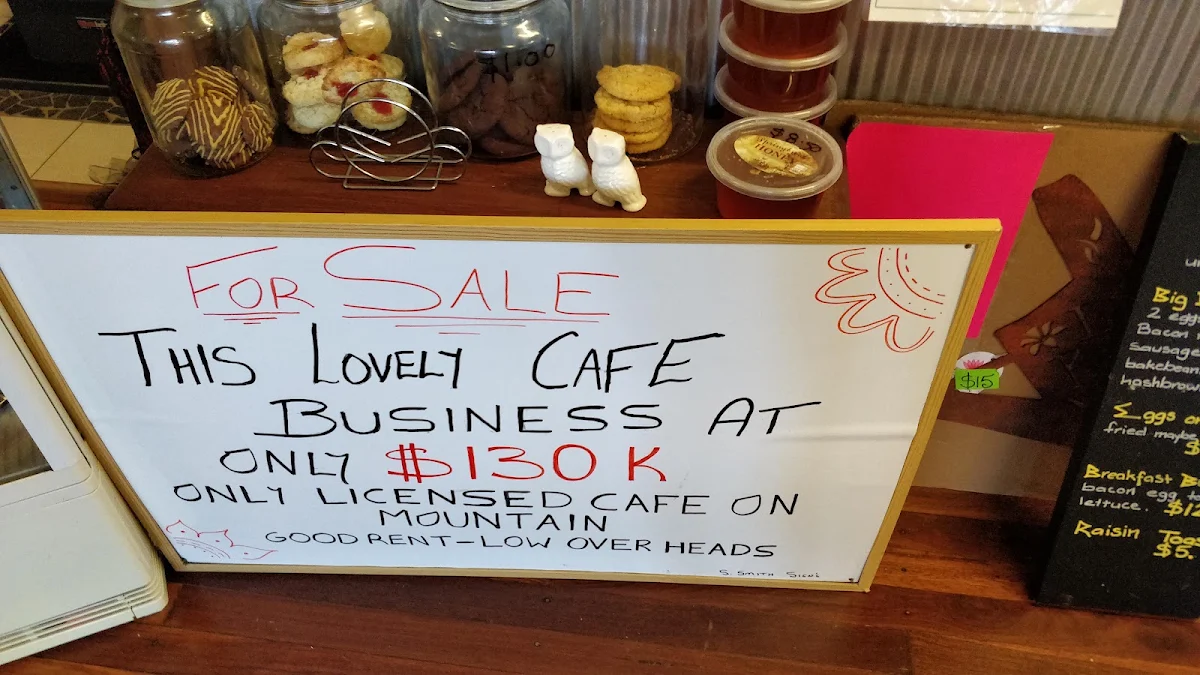 Menu, Springbrook Cafe