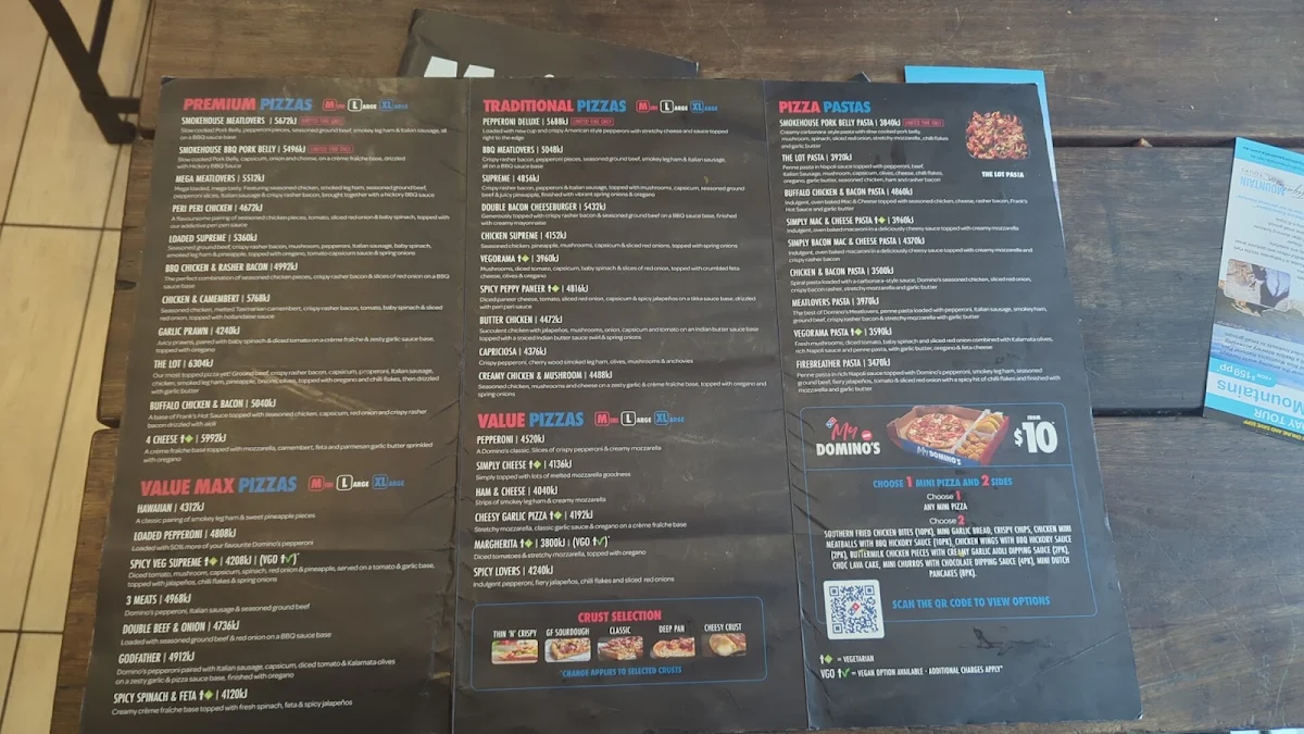 Menu, Domino's Pizza Darlinghurst