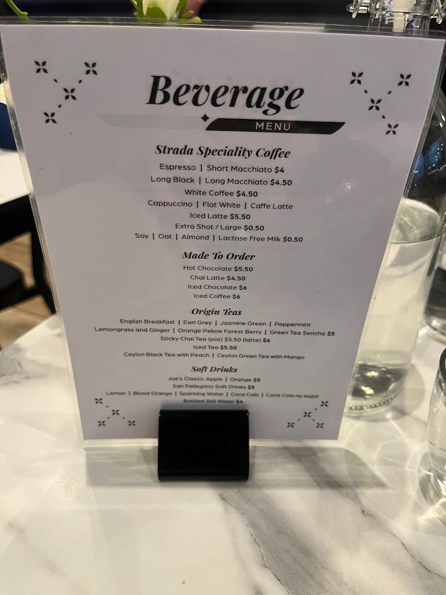 Menu, Mela Patisserie