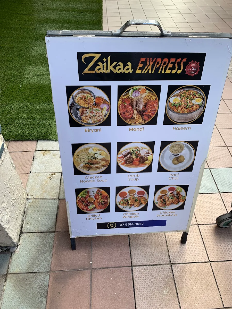 Menu, Zaikaa Exxpress - Indian and Arabic