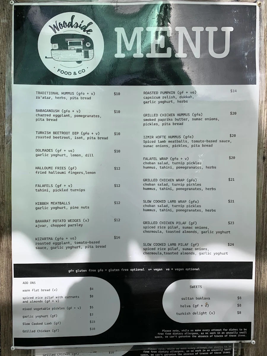 Menu, Woodside Food & Co | Food Truck & Catering | Ballarat