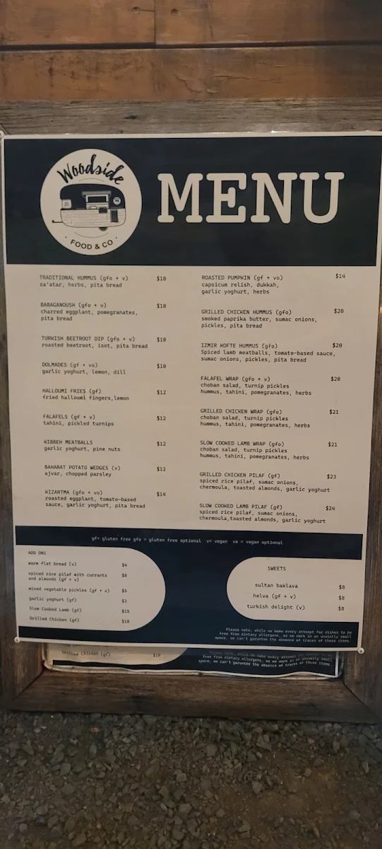 Menu, Woodside Food & Co | Food Truck & Catering | Ballarat